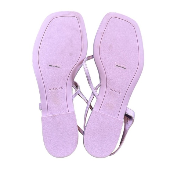 Vince Deana Leather Strappy Sandal Lilac 8.5 Purple Flip Flops - Picture 7 of 8